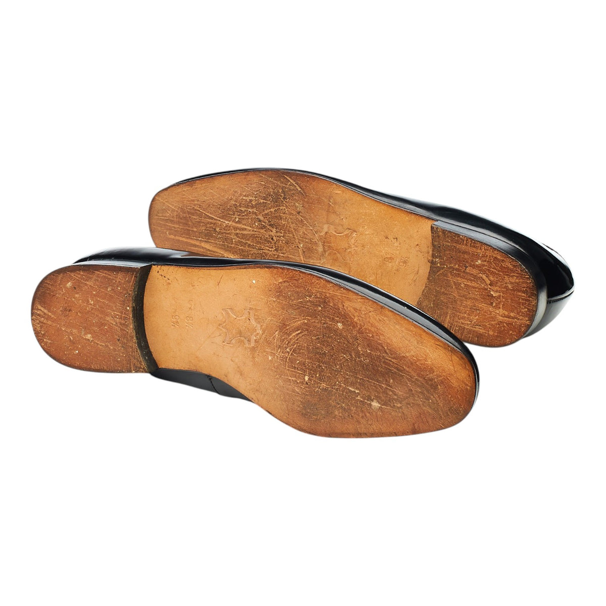 'Churchill' Black Patent Leather Slippers UK 8.5