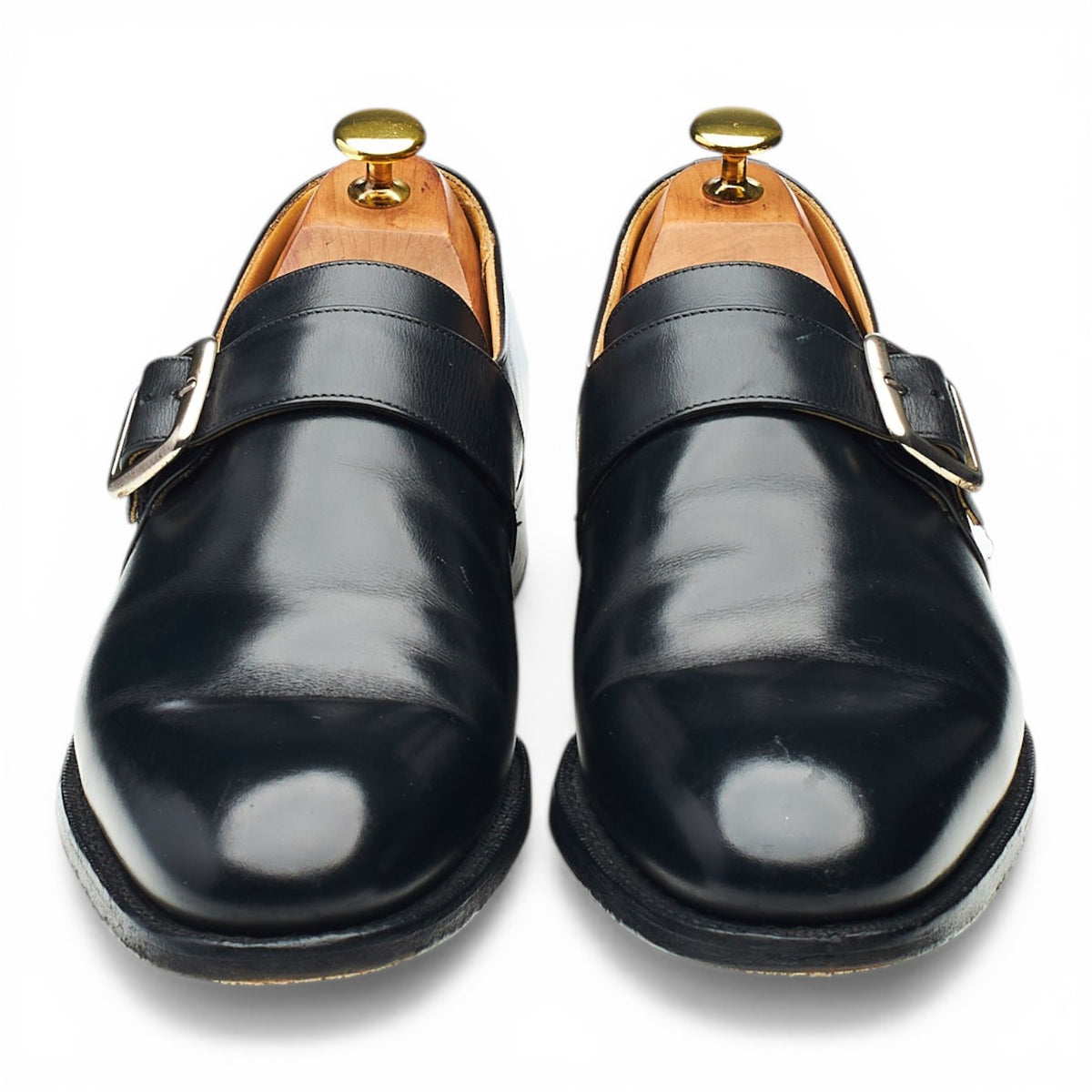 'Blenheim' Black Leather Monk Strap UK 8 F