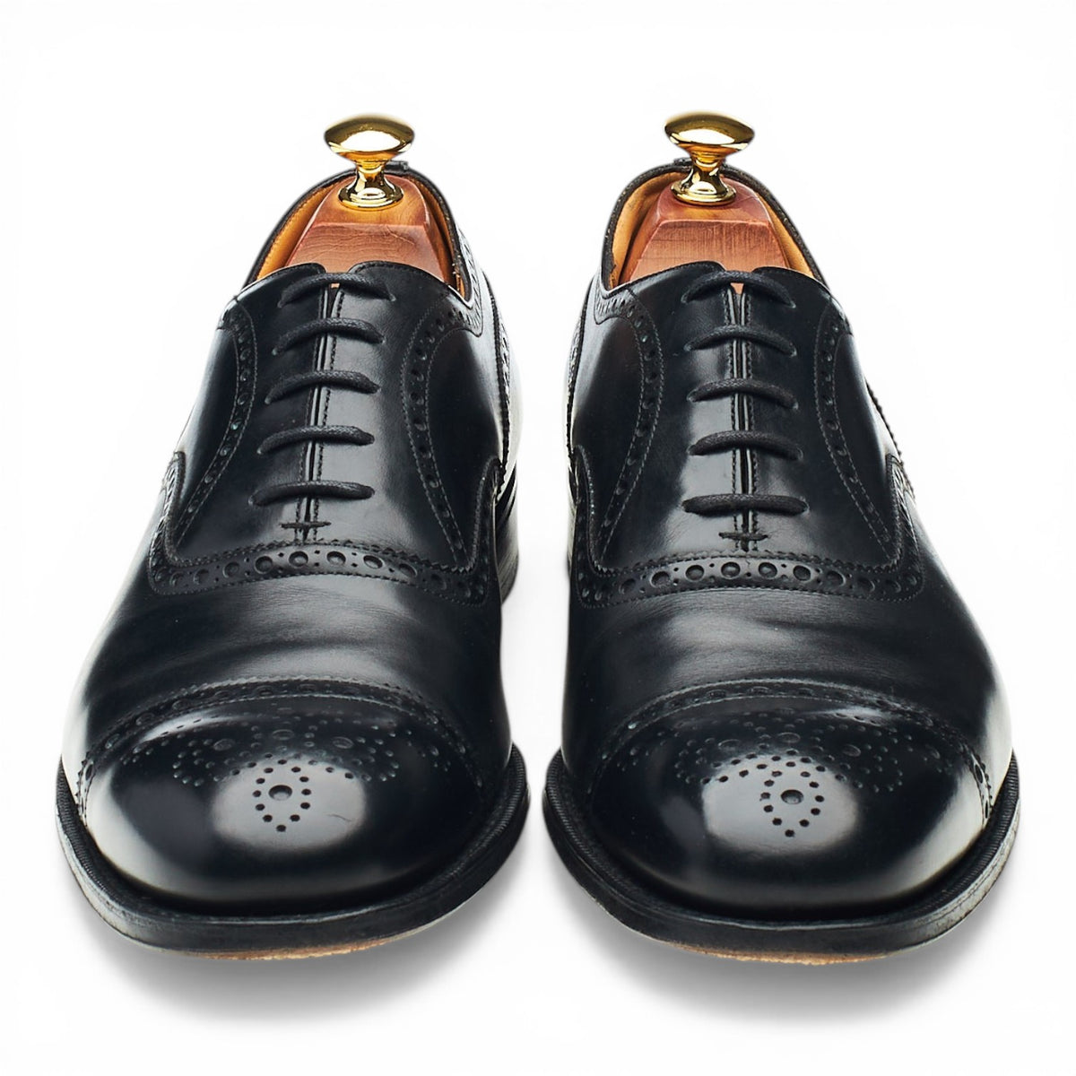'Trent' Black Leather Oxford Brogues UK 9.5 G