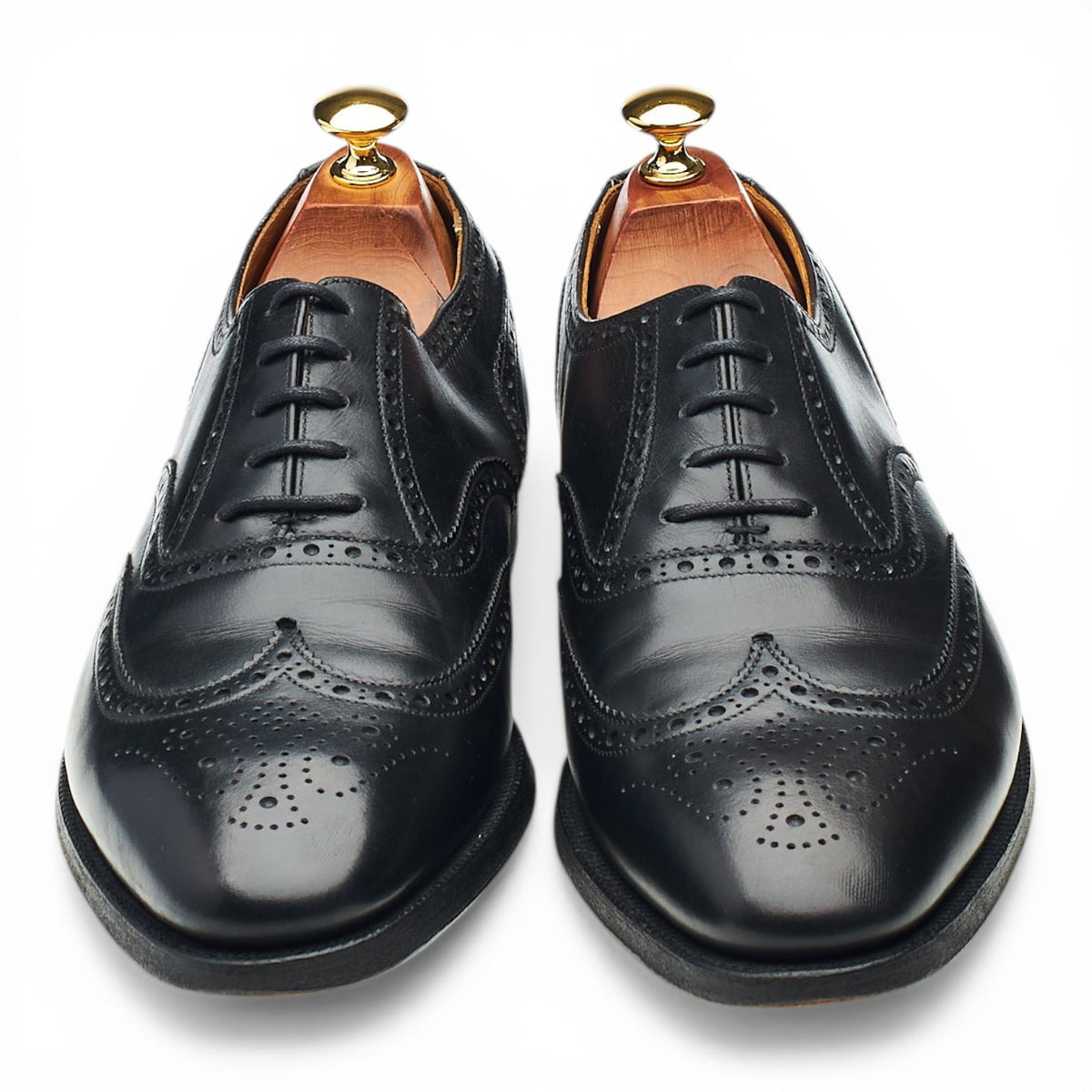 'Finsbury' Black Leather Oxford Brogues UK 9 E