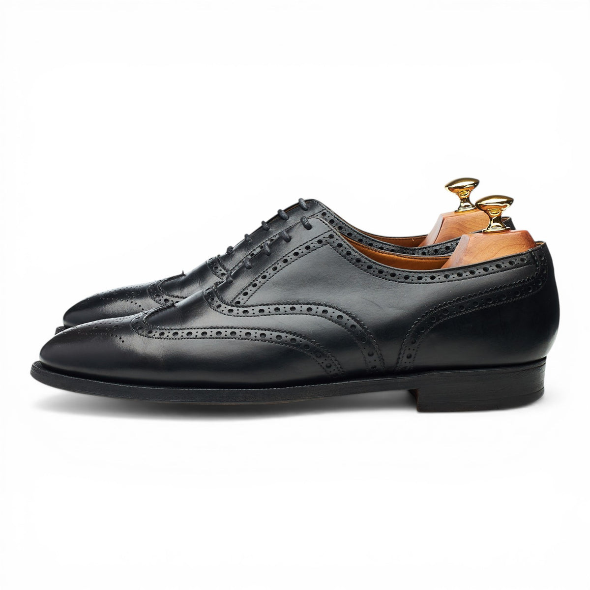 'Finsbury' Black Leather Oxford Brogues UK 9 E