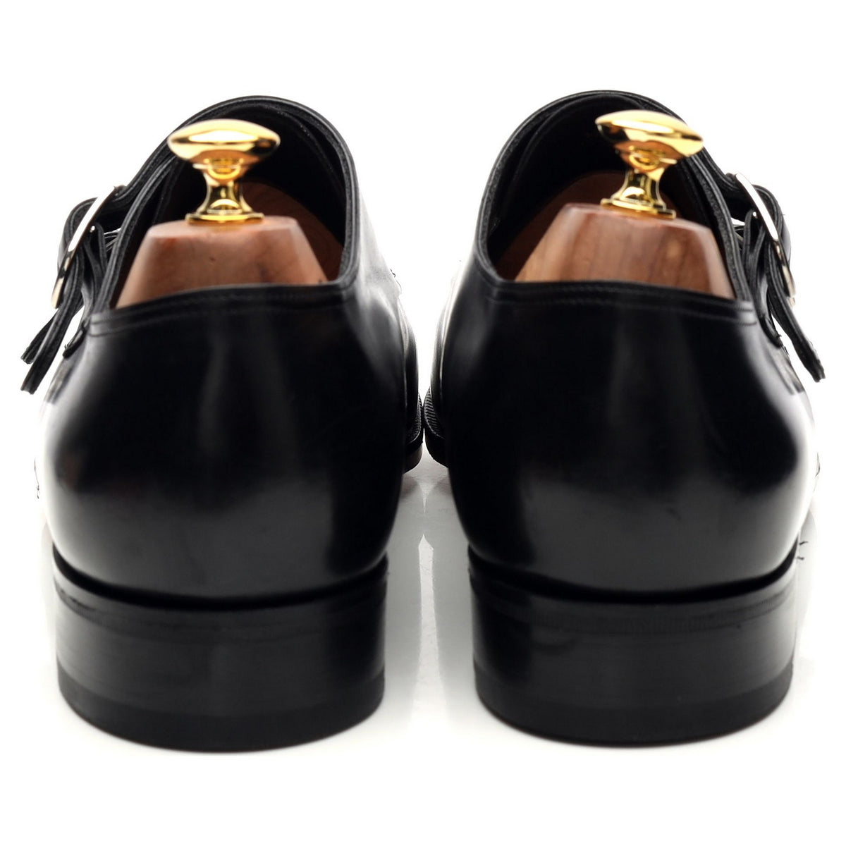 &#39;Victor&#39; Black Leather Double Monk Strap UK 10 E