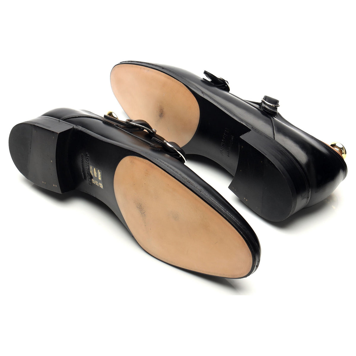 &#39;Victor&#39; Black Leather Double Monk Strap UK 10 E