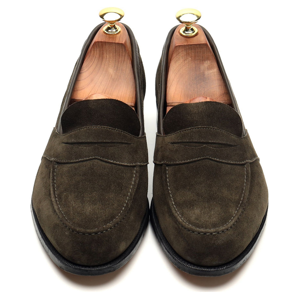 &#39;Montpellier&#39; Dark Green Suede Loafers UK 8.5 E