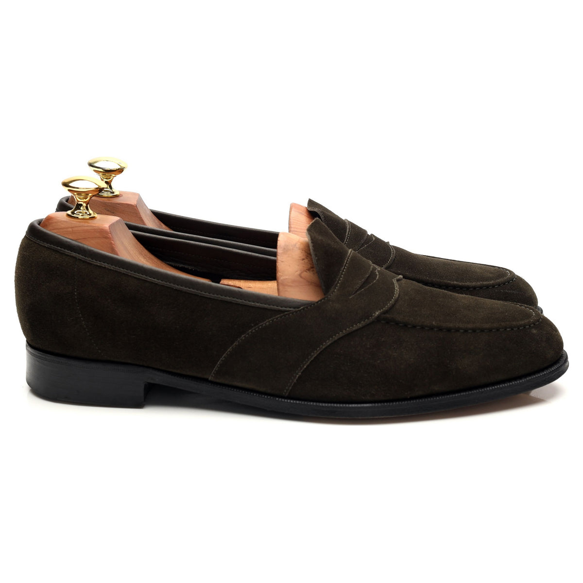 &#39;Montpellier&#39; Dark Green Suede Loafers UK 8.5 E