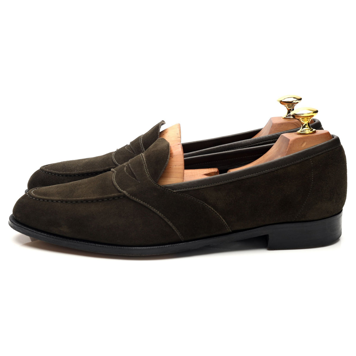 &#39;Montpellier&#39; Dark Green Suede Loafers UK 8.5 E