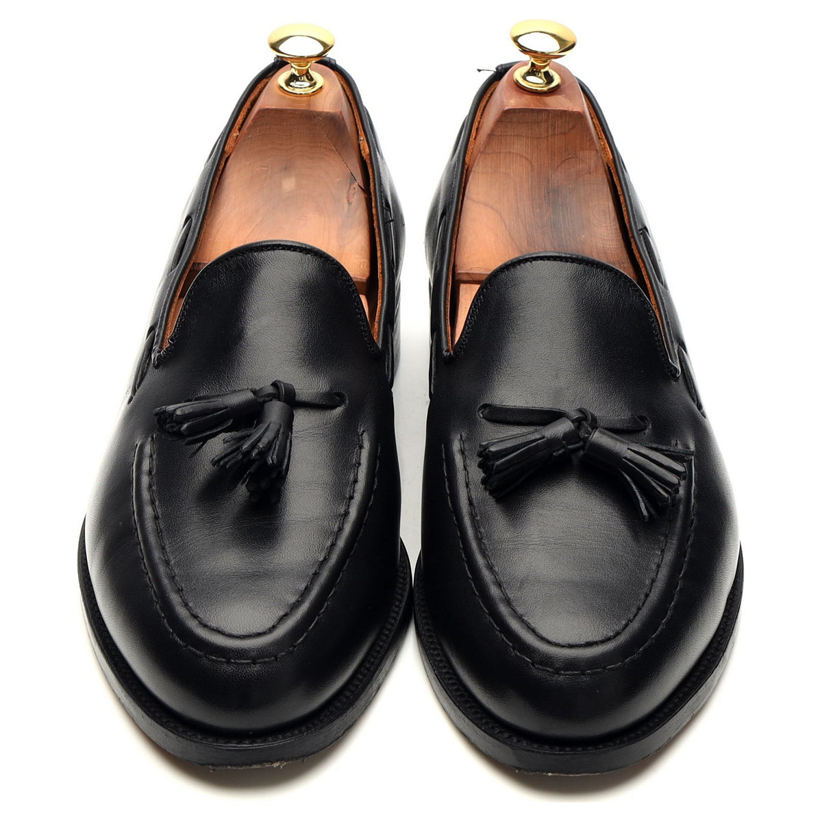Shipton &amp; Heneage &#39;Finchley&#39; Black Leather Tassel Loafers UK 9.5 F