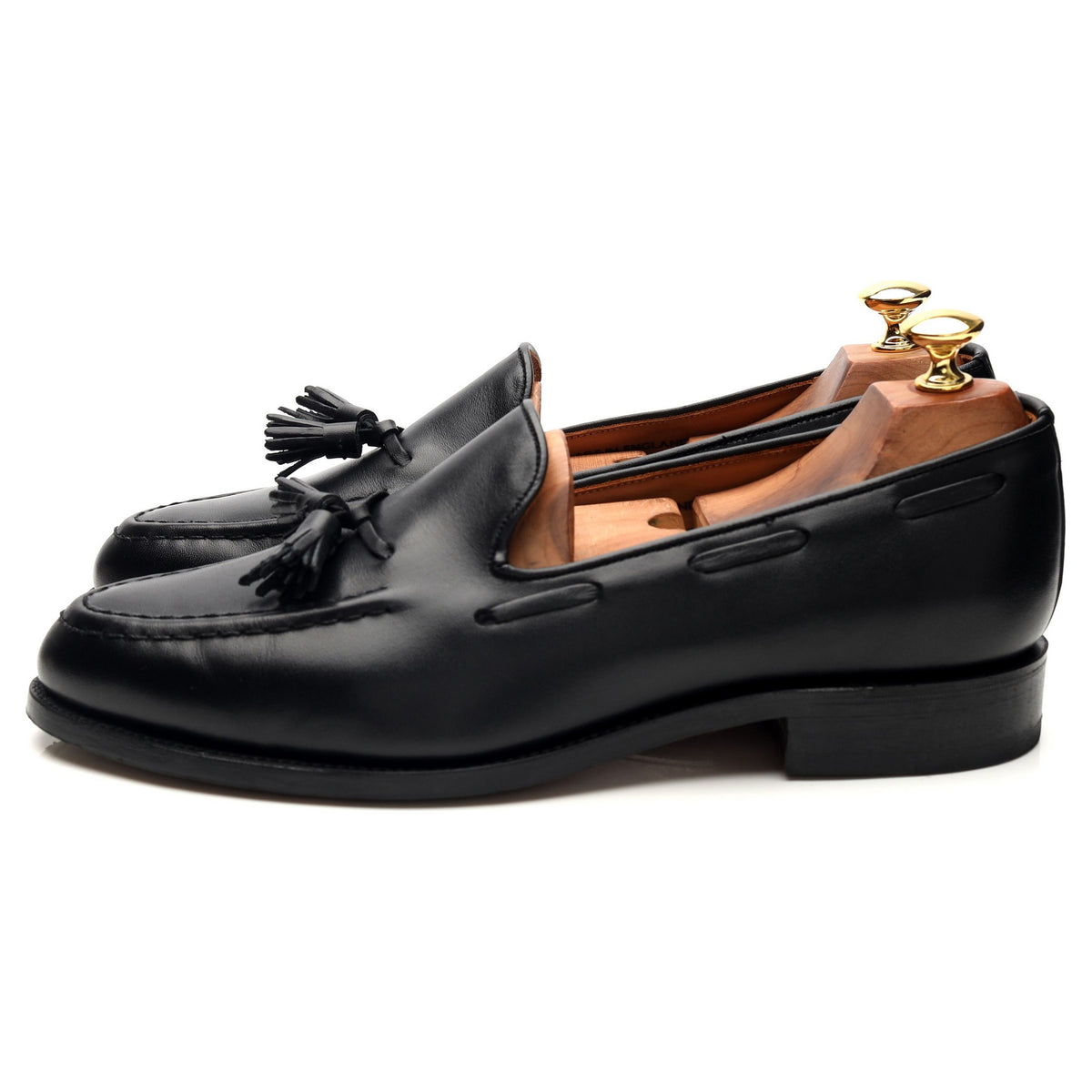Shipton &amp; Heneage &#39;Finchley&#39; Black Leather Tassel Loafers UK 9.5 F