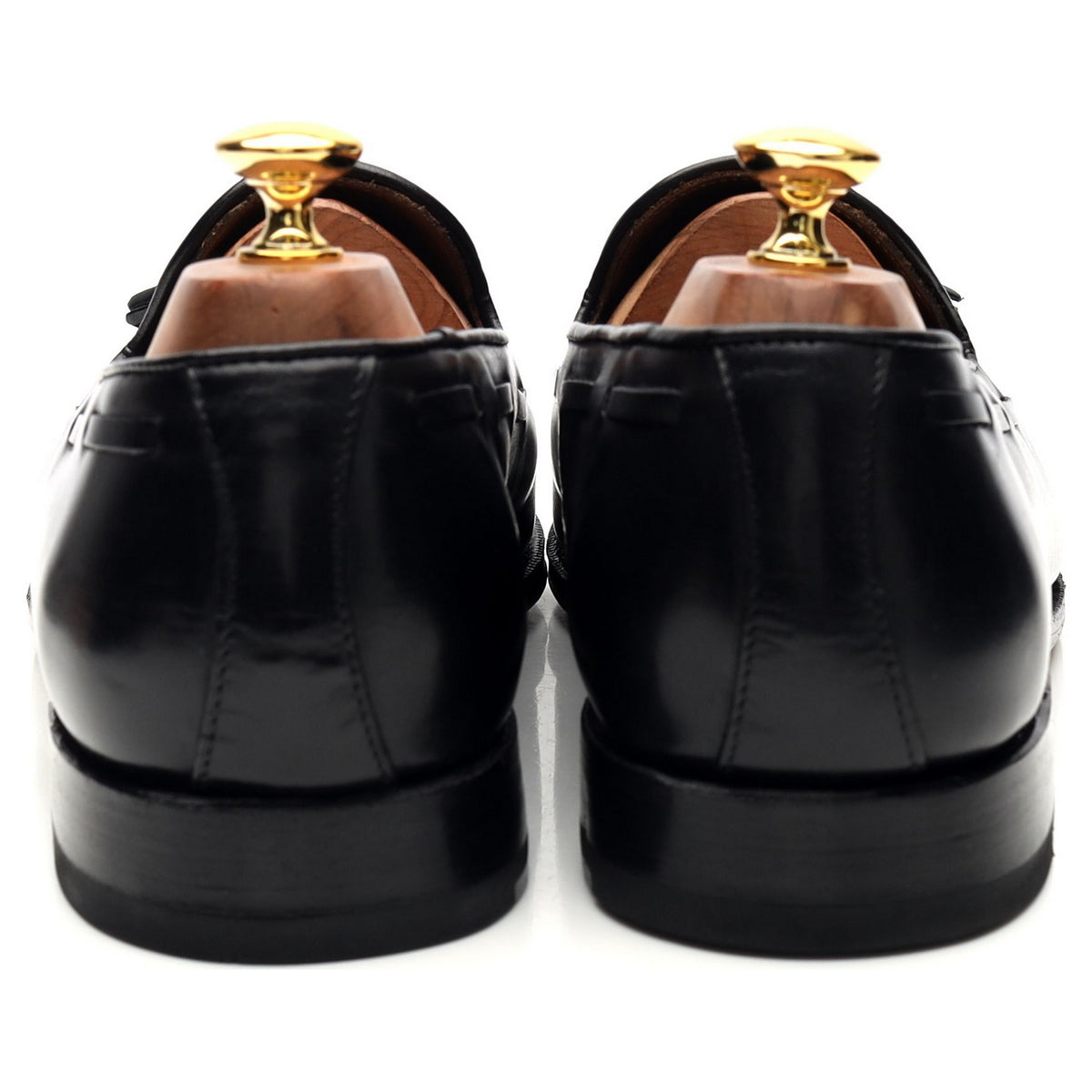 &#39;101381&#39; Black Leather Tassel Loafers UK 9.5 E
