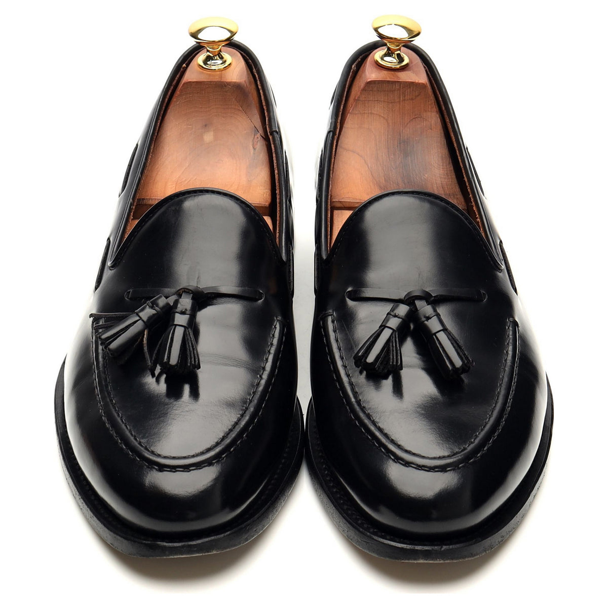 &#39;Cadregatt&#39; Black Leather Tassel Loafers UK 9.5