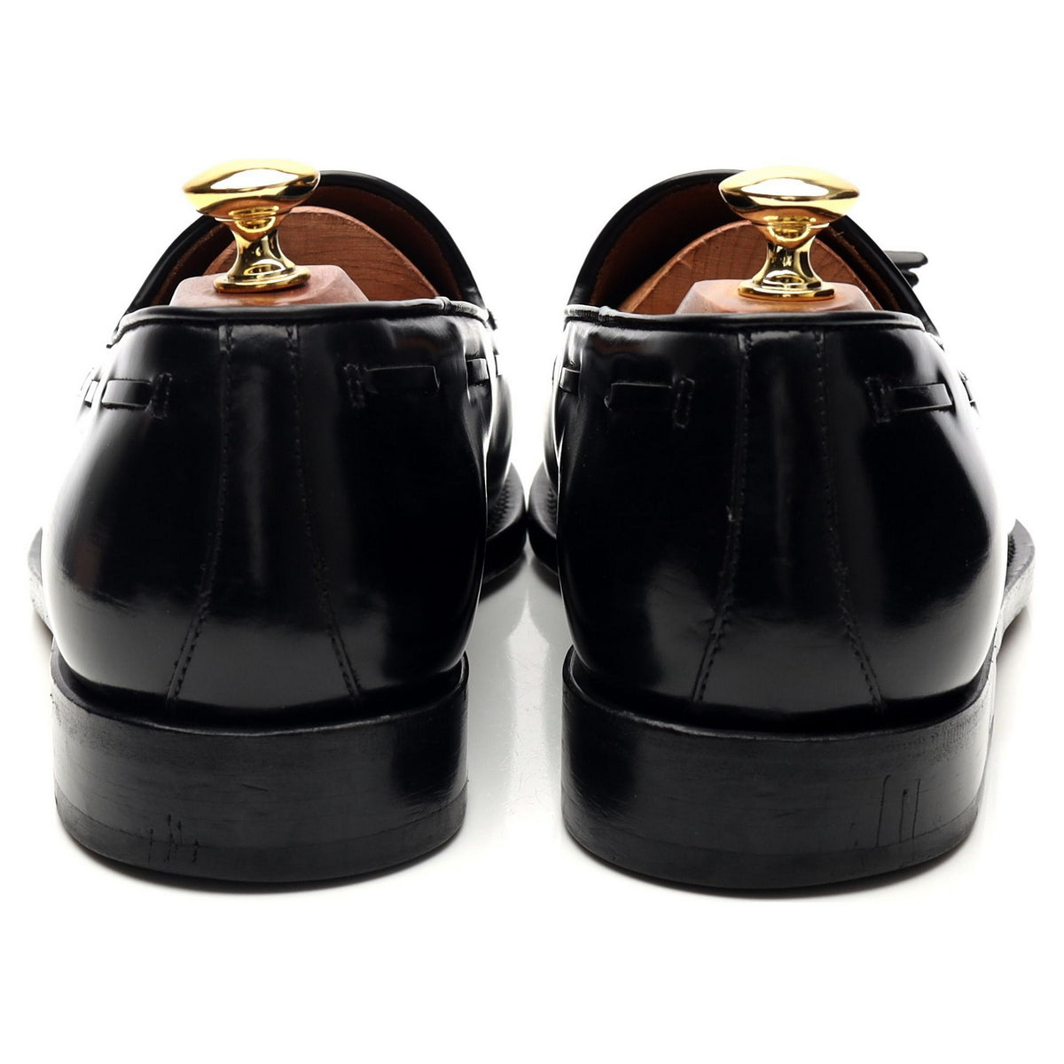 &#39;Cadregatt&#39; Black Leather Tassel Loafers UK 9.5