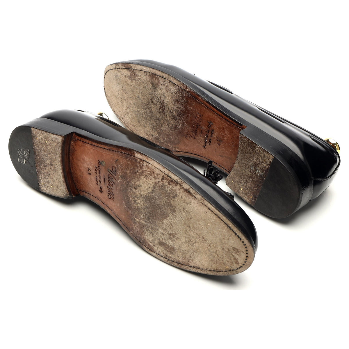 &#39;Cadregatt&#39; Black Leather Tassel Loafers UK 9.5