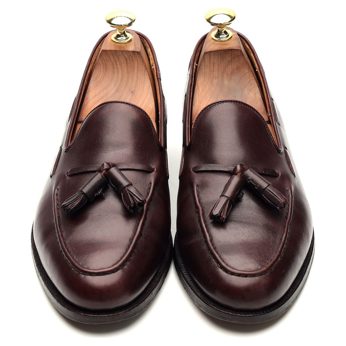 &#39;Cavendish&#39; Burgundy Leather Tassel Loafers UK 7 EX