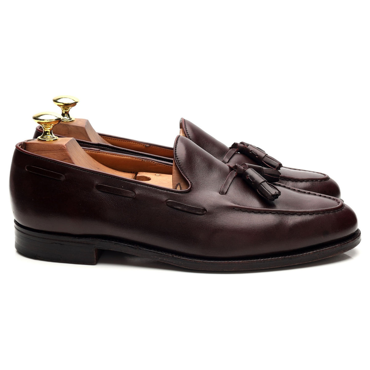 &#39;Cavendish&#39; Burgundy Leather Tassel Loafers UK 7 EX