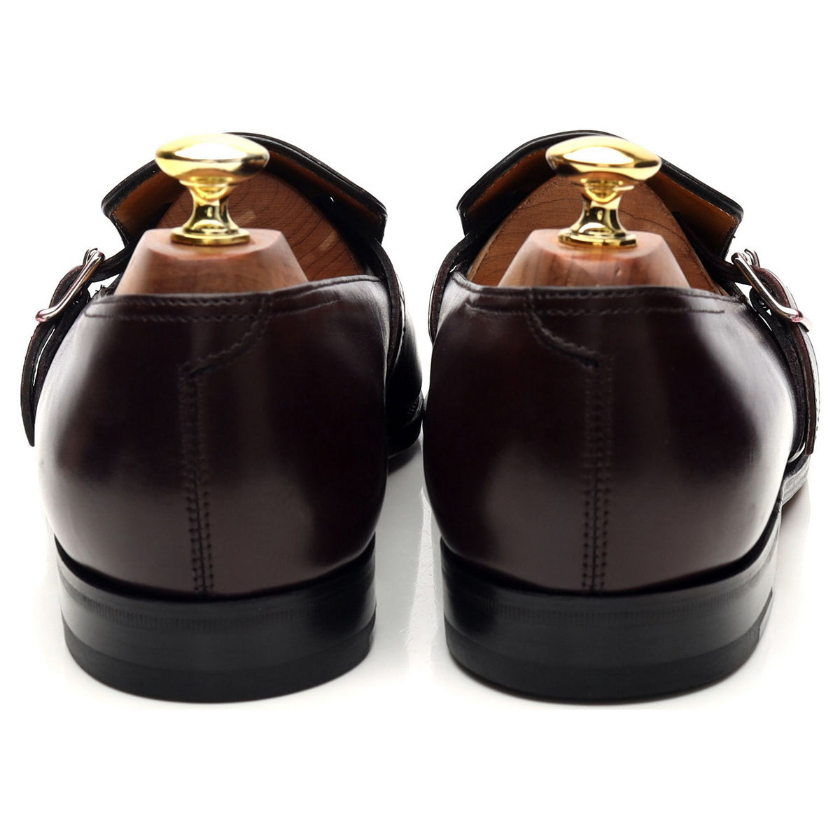 &#39;Delano II&#39; Burgundy Leather Monk Strap Loafers UK 8 E