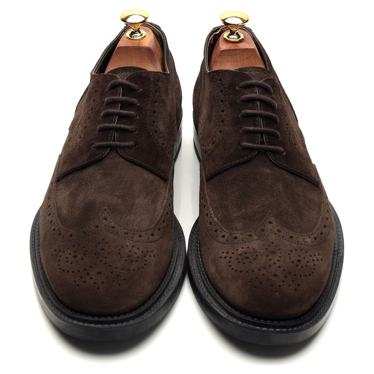 Dark Brown Suede Derby Brogues UK 9