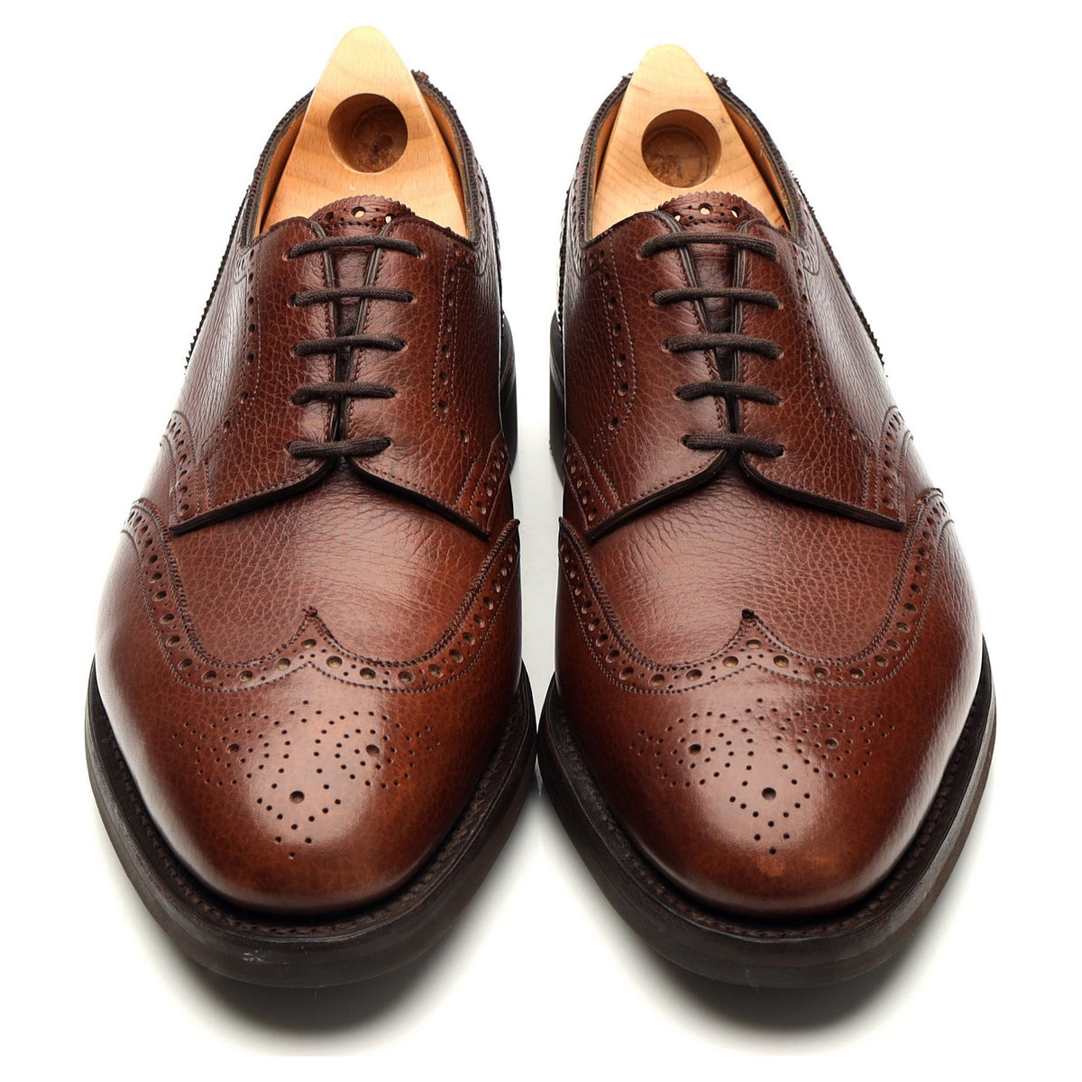 &#39;Darby&#39; Brown Grain Leather Derby Brogues UK 9 E