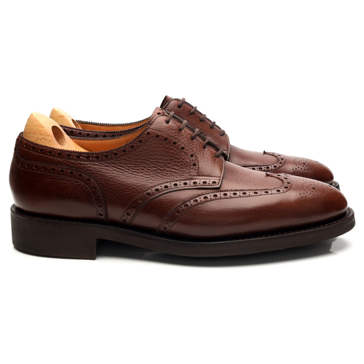 &#39;Darby&#39; Brown Grain Leather Derby Brogues UK 9 E
