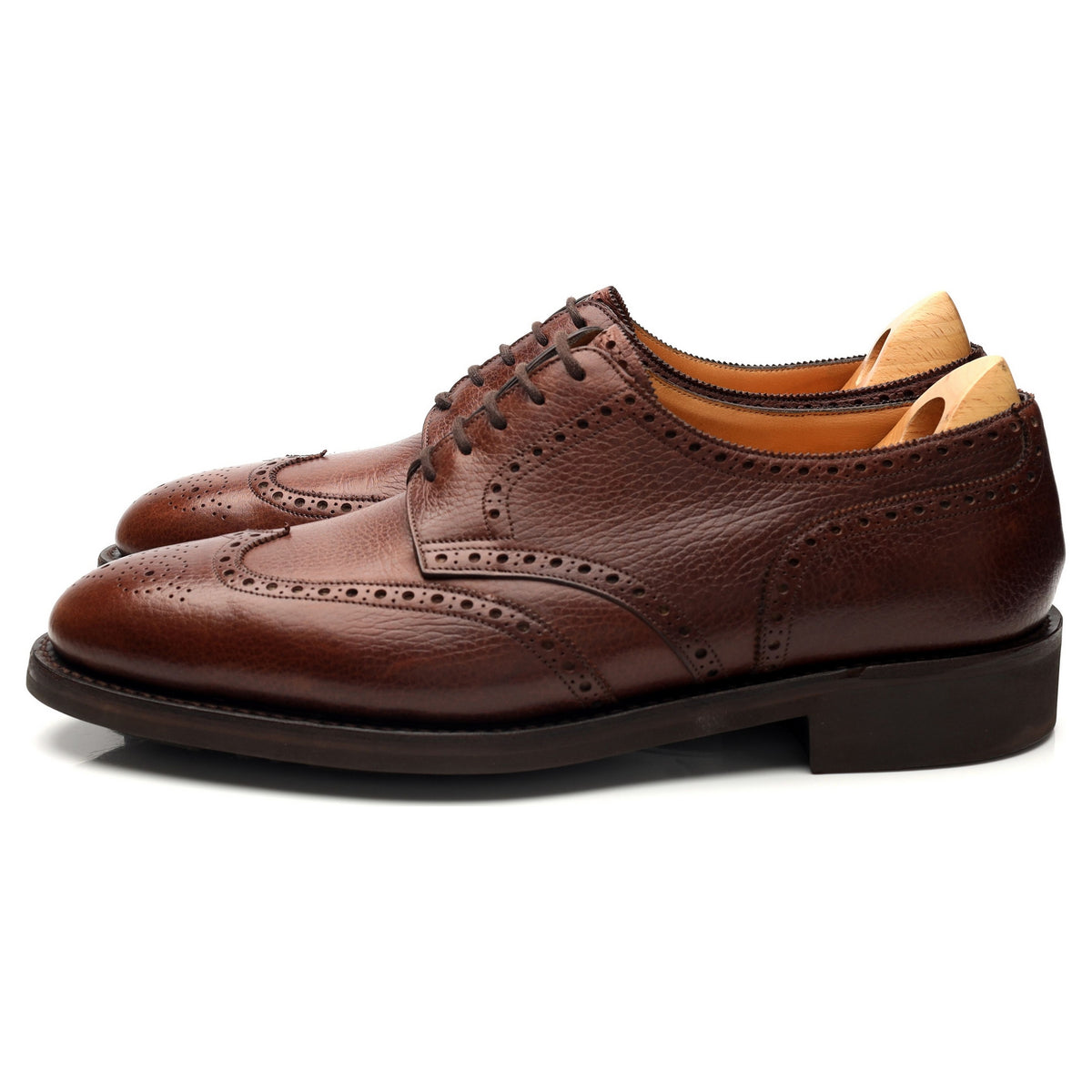&#39;Darby&#39; Brown Grain Leather Derby Brogues UK 9 E