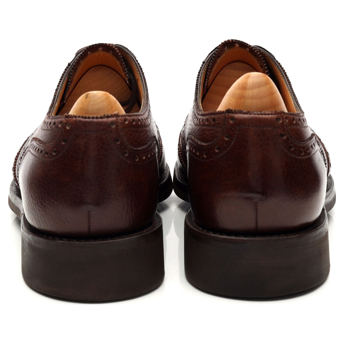 &#39;Darby&#39; Brown Grain Leather Derby Brogues UK 9 E