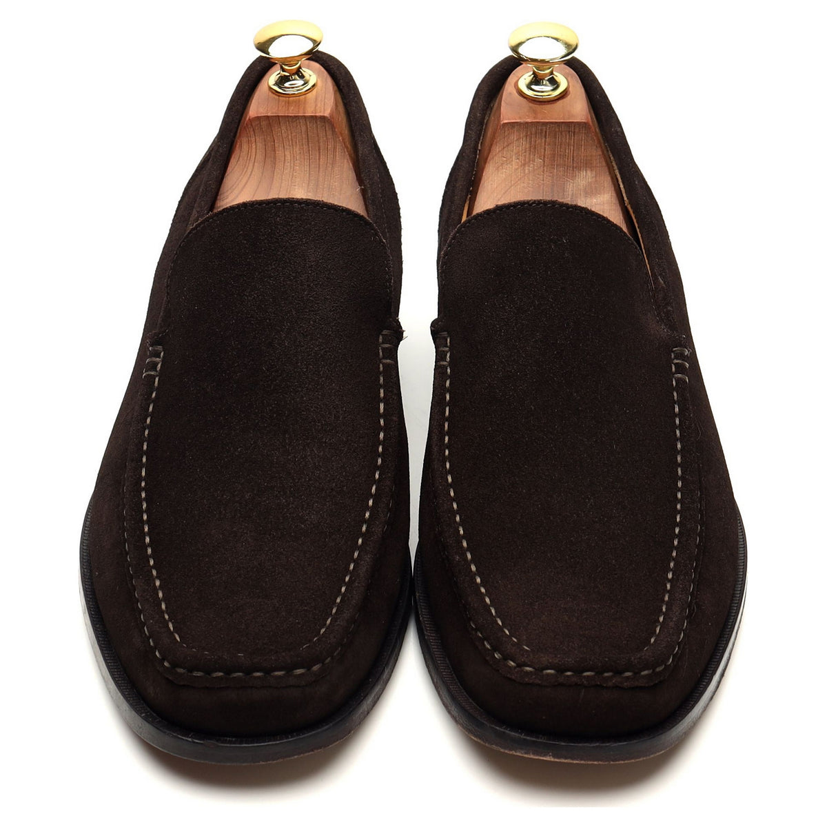 &#39;Treviso&#39; Dark Brown Suede Slip On Loafers UK 8 G