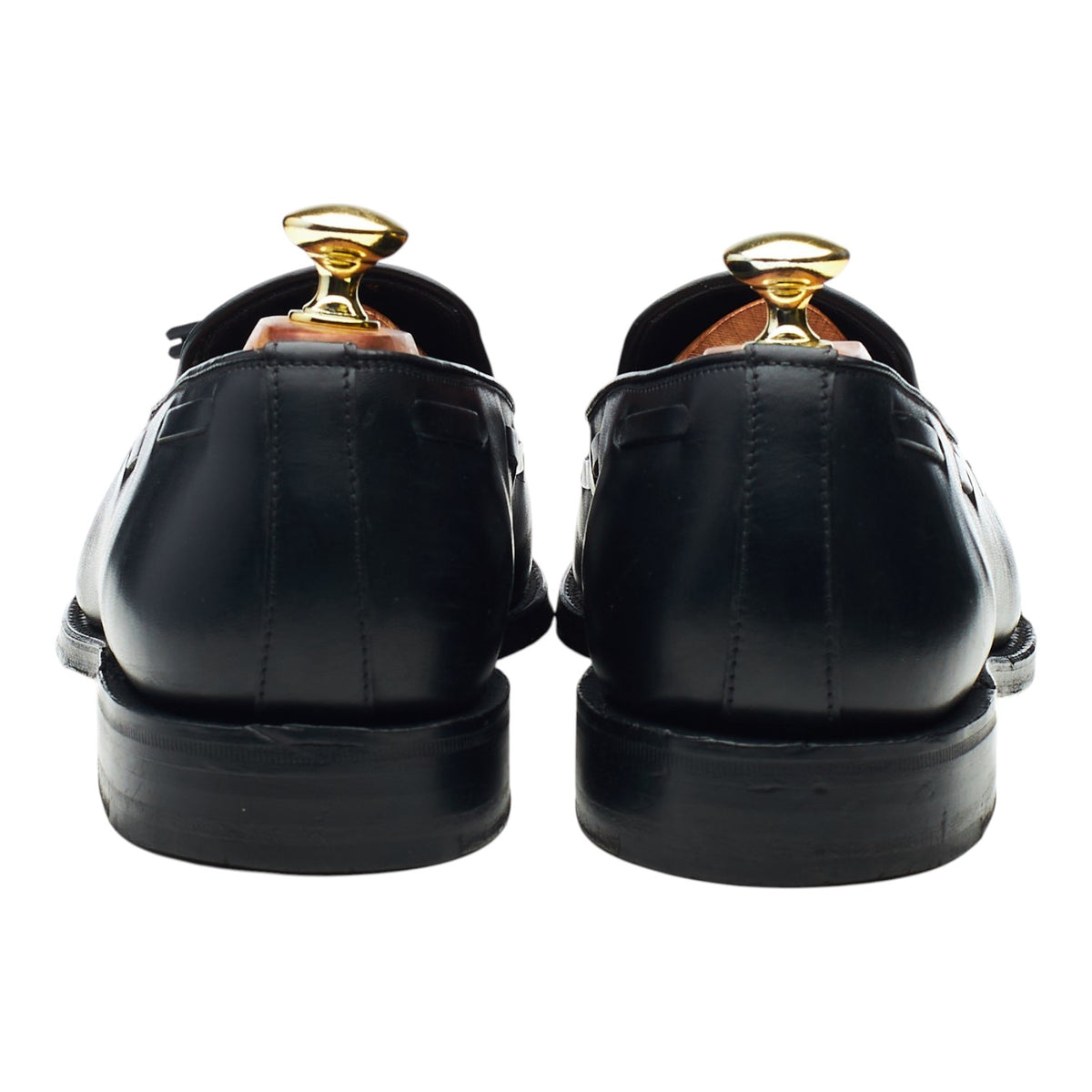 1880 'Russell' Black Leather Tassel Loafers UK 7.5 F