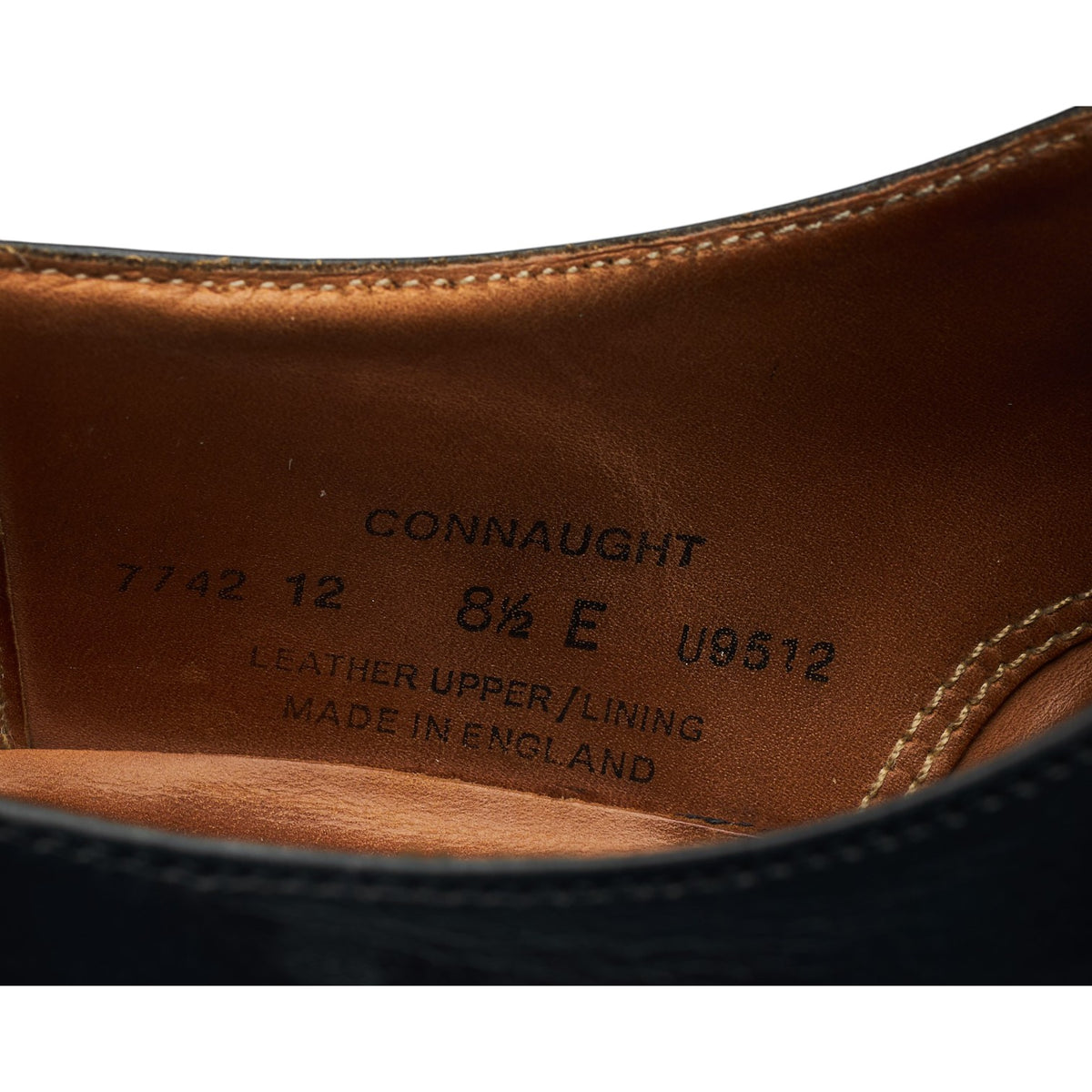 'Connaught' Black Leather Oxford UK 8.5 E
