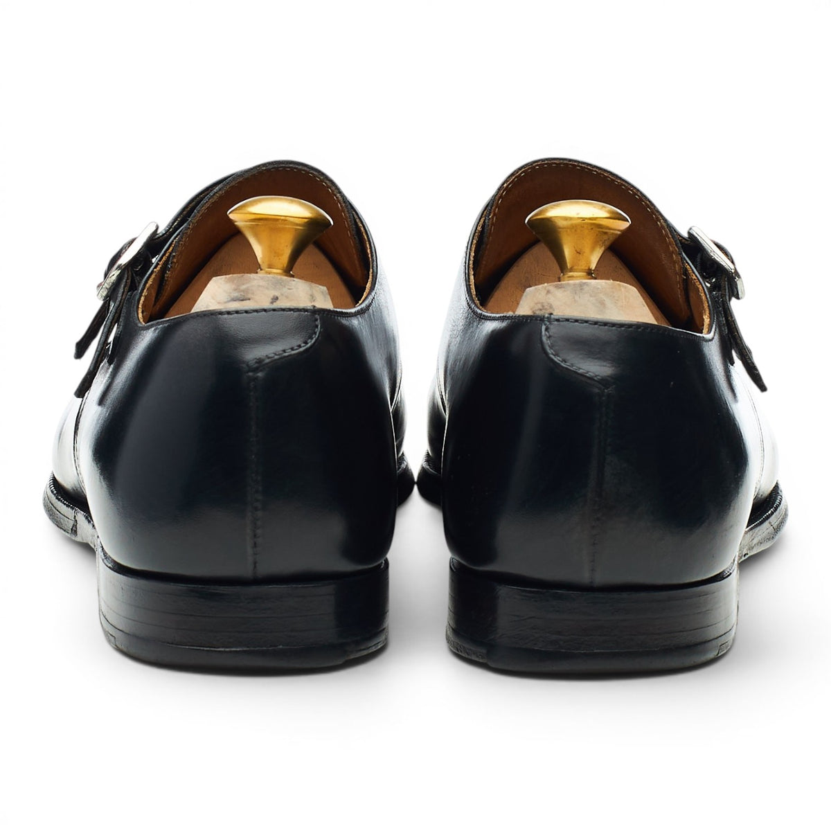 'Lowndes' Black Leather Double Monk Strap UK 8.5 E