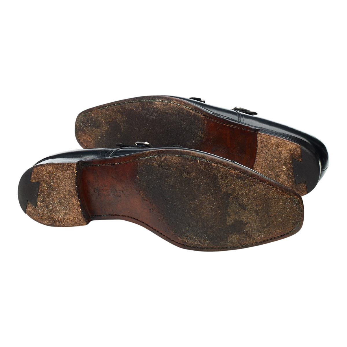 'Lowndes' Black Leather Double Monk Strap UK 8.5 E