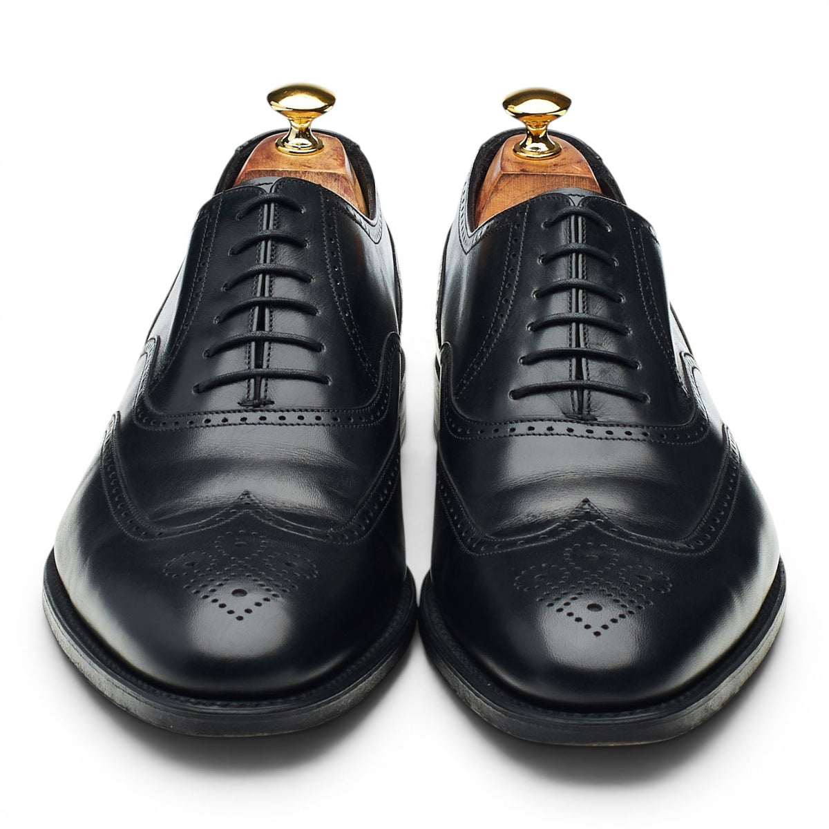 1880 'Savoy' Black Leather Oxford Brogues UK 10 F