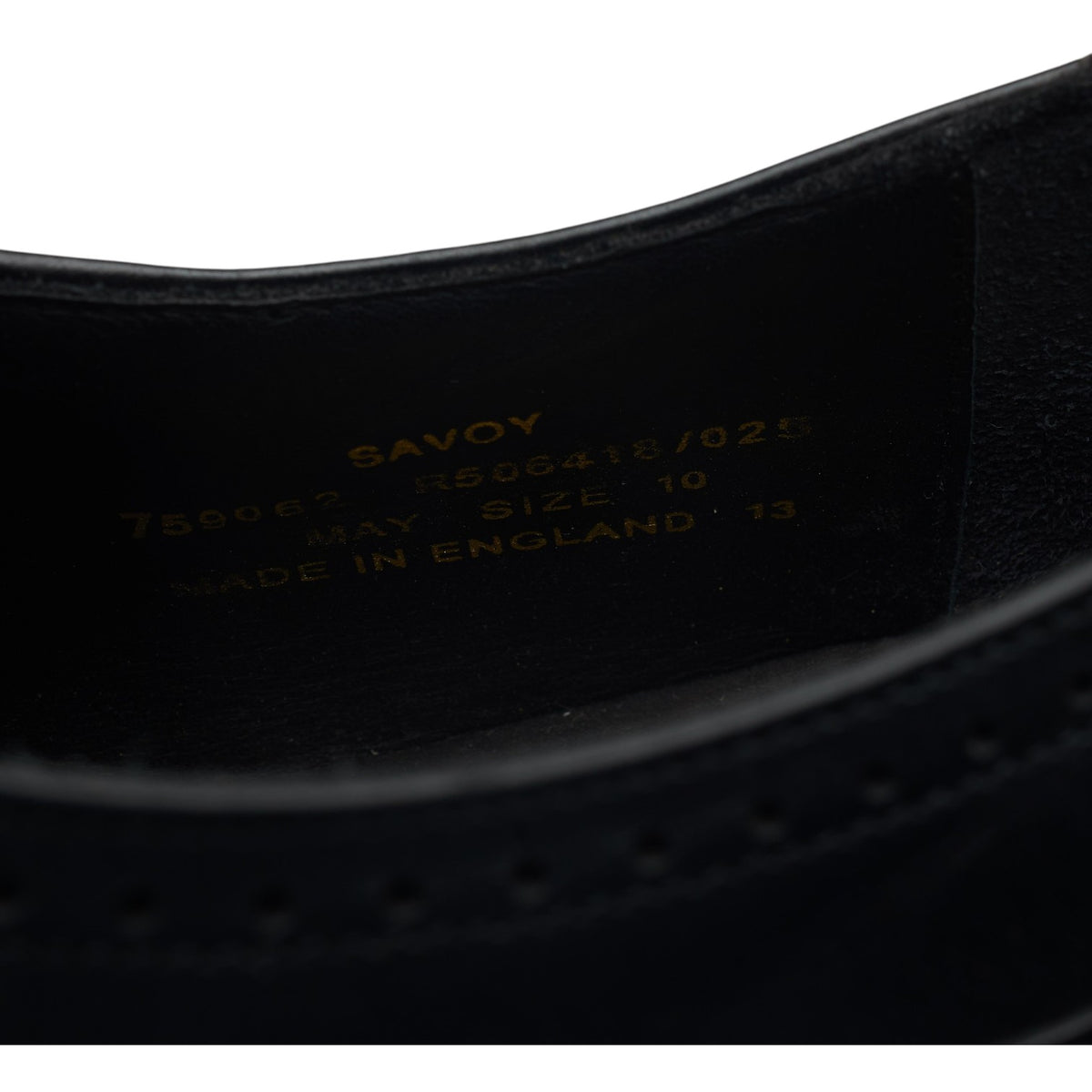 1880 'Savoy' Black Leather Oxford Brogues UK 10 F