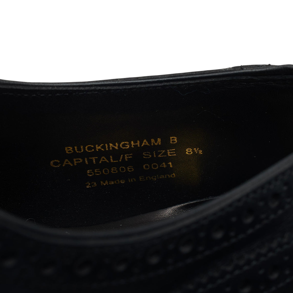 1880 'Buckingham' Black Leather Oxford Brogues UK 8.5 F