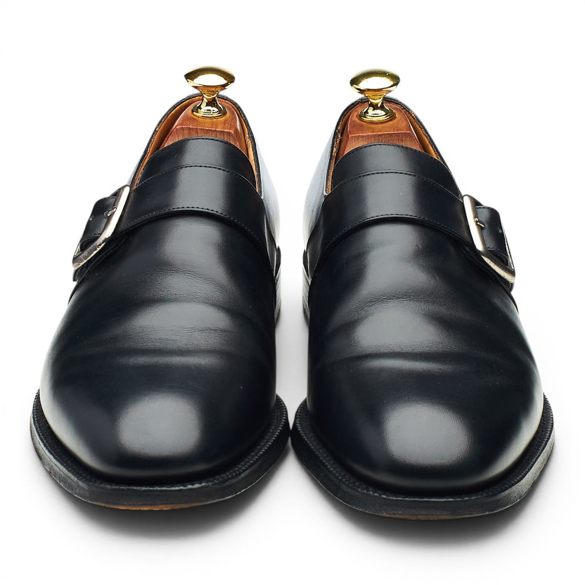 'Sydney' Black Leather Single Monk Strap UK 8 G