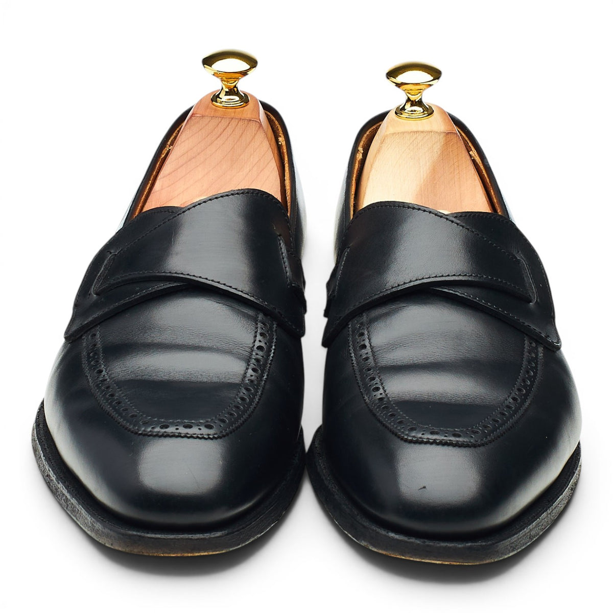 'Matthew' Black Leather Butterfly Loafers UK 7 E