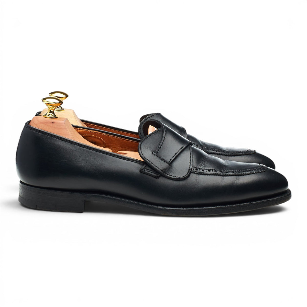 'Matthew' Black Leather Butterfly Loafers UK 7 E