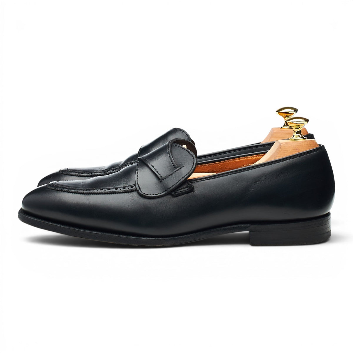 'Matthew' Black Leather Butterfly Loafers UK 7 E