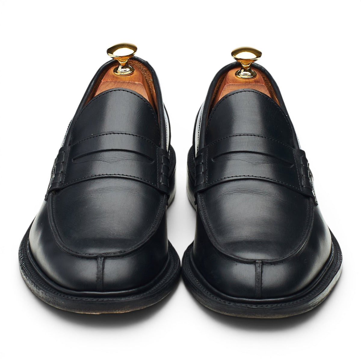 'James' Black Leather Loafers UK 7