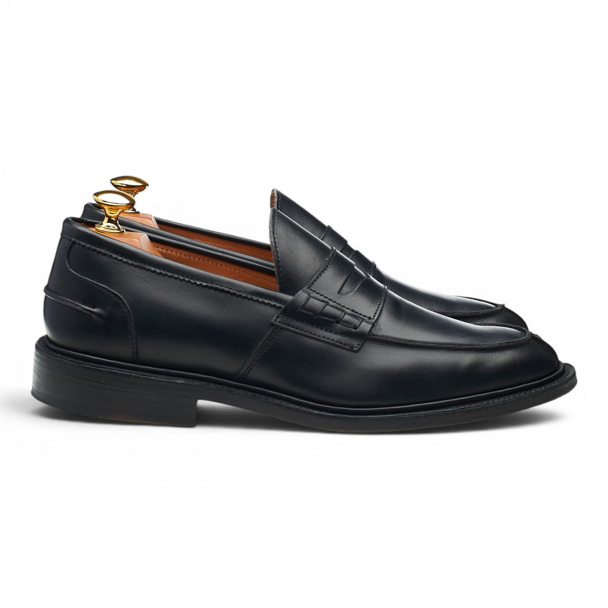 'James' Black Leather Loafers UK 7