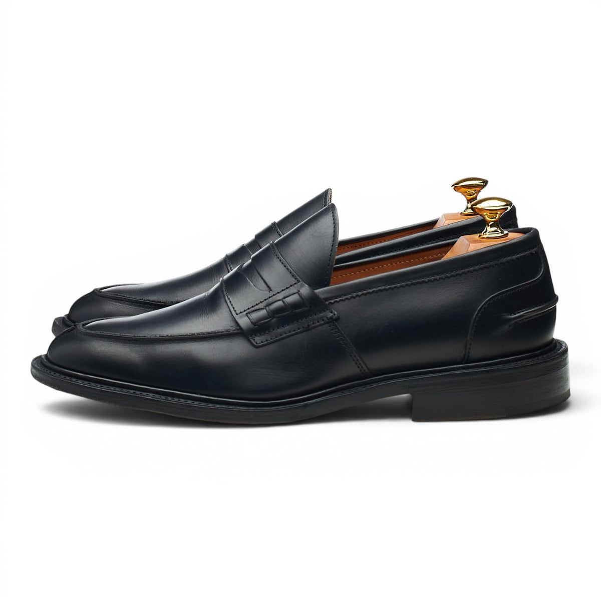 'James' Black Leather Loafers UK 7