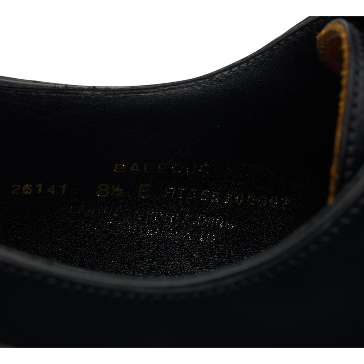 'Balfour' Black Leather Split Toe Derby UK 8.5 E