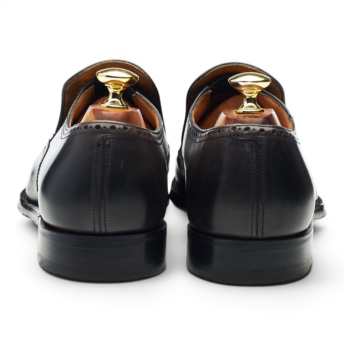 'Chester' Dark Grey Leather Brogue Slip On Loafers UK 6.5 F