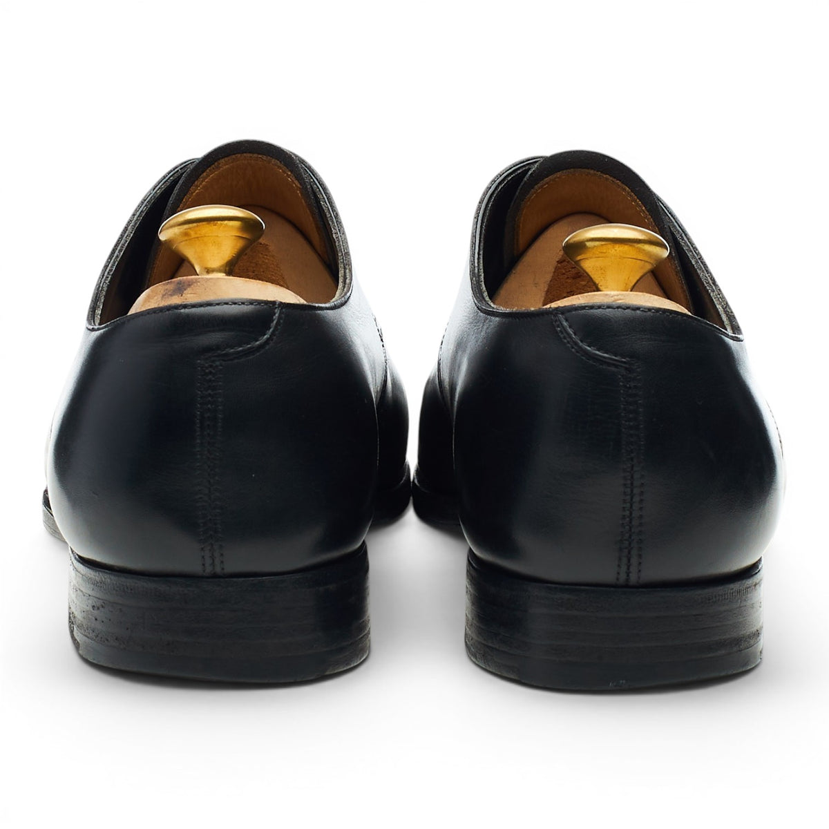 'Dundee' Black Leather Cap Toe Derby UK 8.5 E