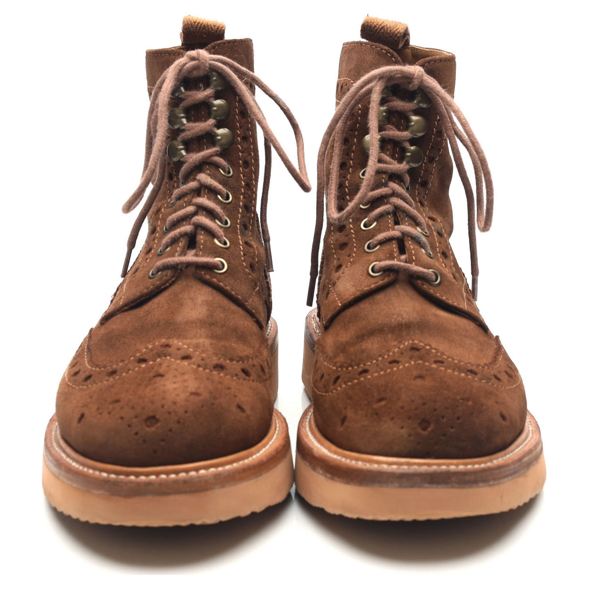 &#39;Fred&#39; Brown Suede Brogue Boots UK 8 G