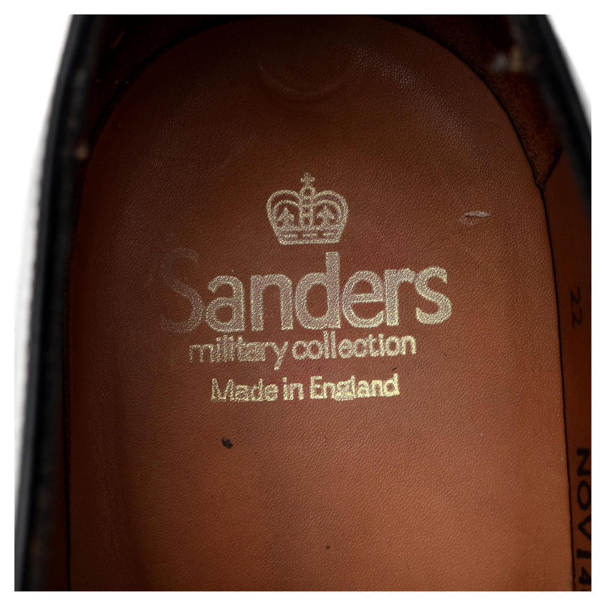&#39;1128B&#39; Black Leather Military Derby UK 9.5
