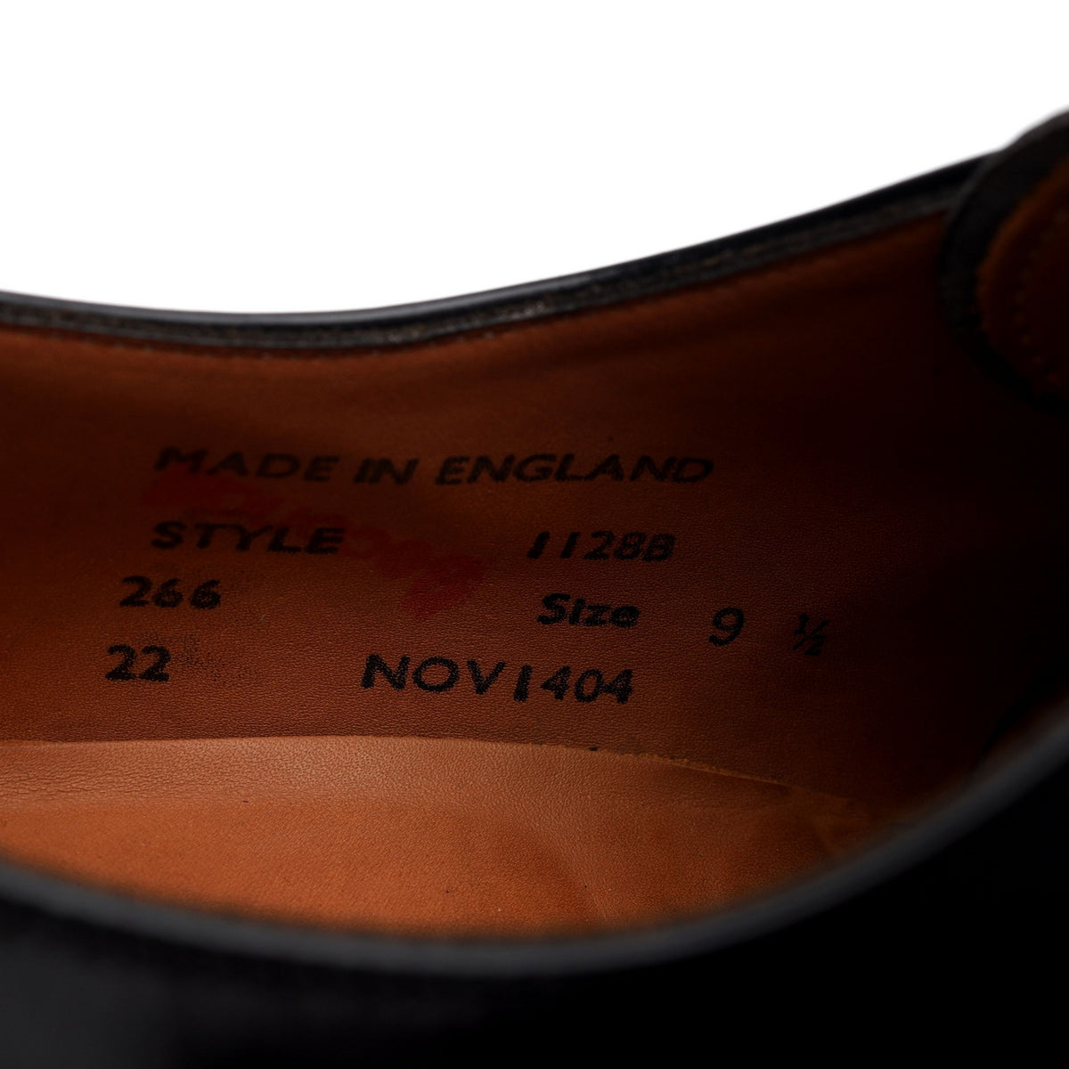 &#39;1128B&#39; Black Leather Military Derby UK 9.5