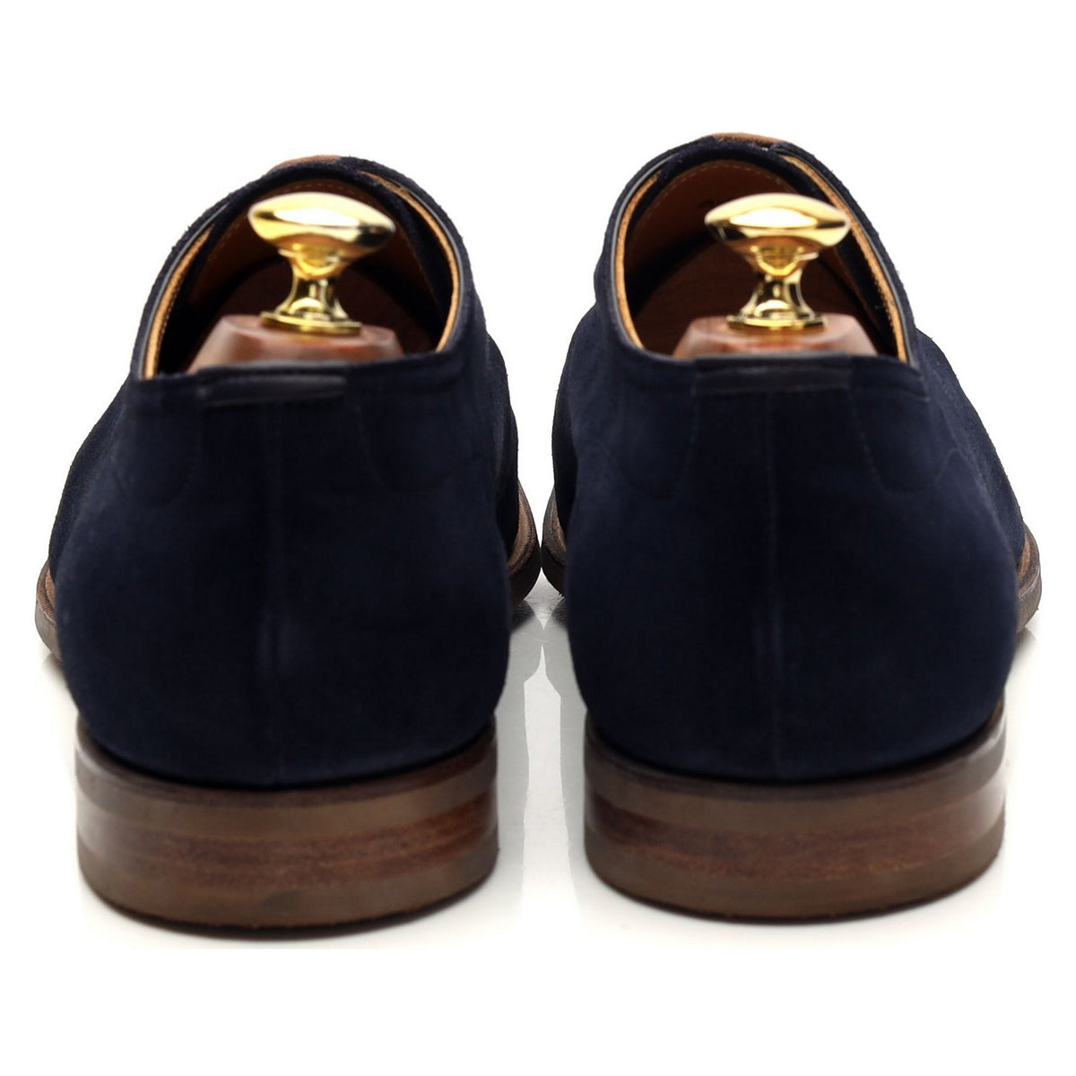 &#39;Dover&#39; Navy Blue Suede Split Toe Derby UK 9 E