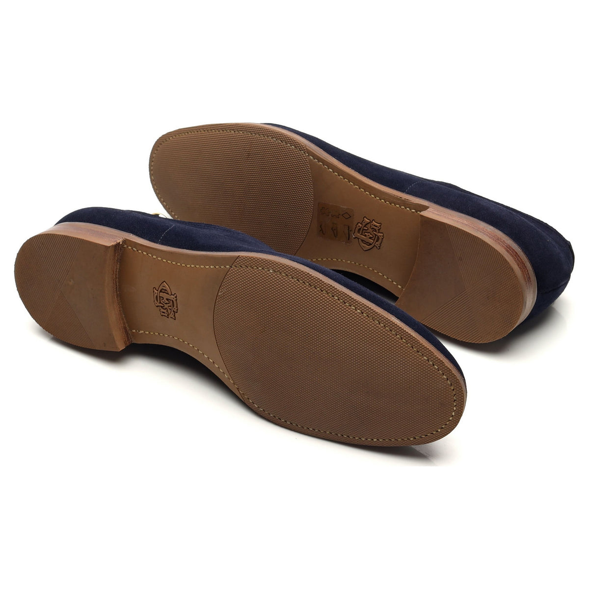 &#39;Dover&#39; Navy Blue Suede Split Toe Derby UK 9 E