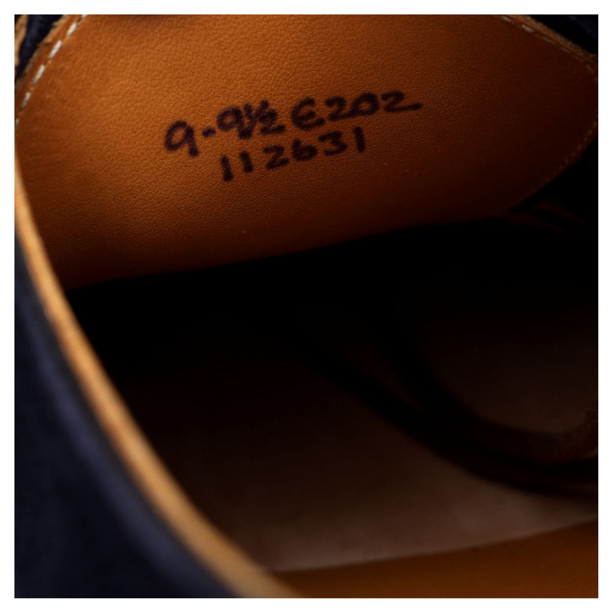 &#39;Dover&#39; Navy Blue Suede Split Toe Derby UK 9 E