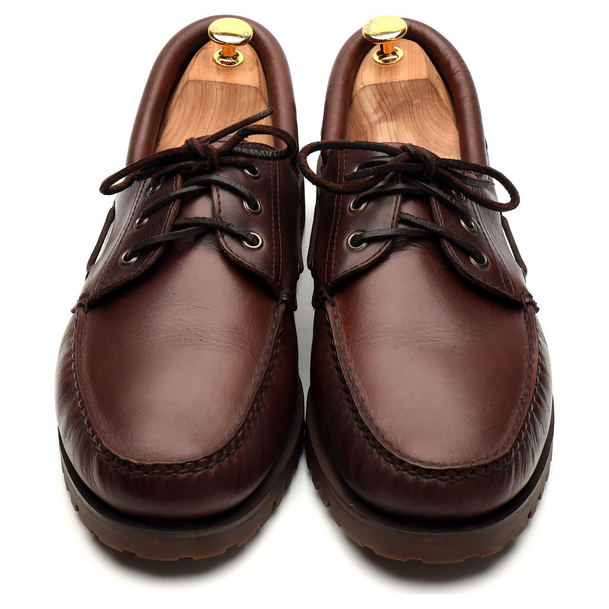 &#39;Cutter&#39; Brown Leather Boat Shoes UK 13