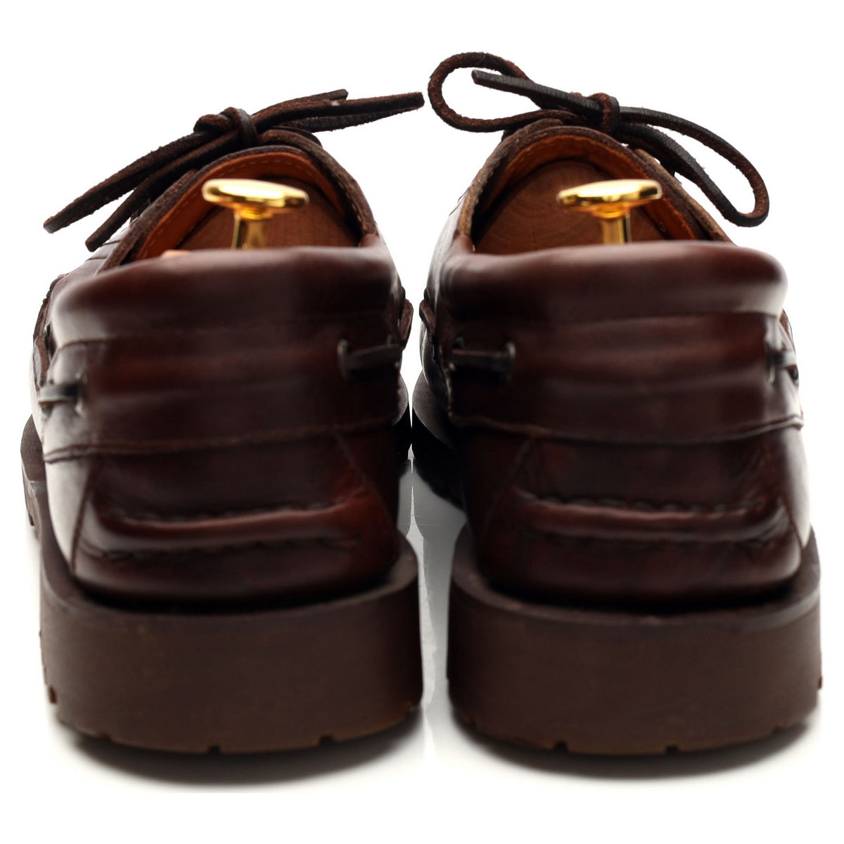 &#39;Cutter&#39; Brown Leather Boat Shoes UK 13